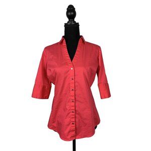 7th Avenue Design Studio By New York & Company Womens Red Button-Down Shirt
